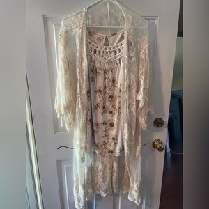 Camisole & lace kimono